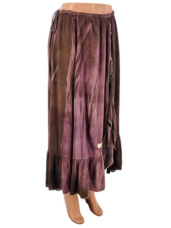 Vtg Free People Boho Embroidered Maxi Skirt| Boho Grunge Fairycore Dark Coquette - Picture 16 of 16